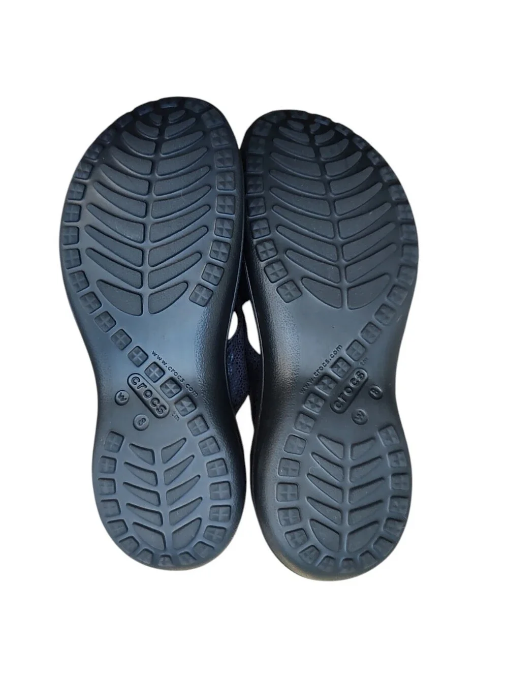 CROCS Black Wedge Thong Sandals
